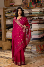 Load image into Gallery viewer, GAURI COTTON HOT PINK BOOTI SAREE
