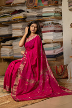 Load image into Gallery viewer, GAURI COTTON HOT PINK BOOTI SAREE
