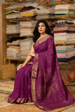 Load image into Gallery viewer, KALAWATI COTTON BEET ROOT BOOTI SAREE
