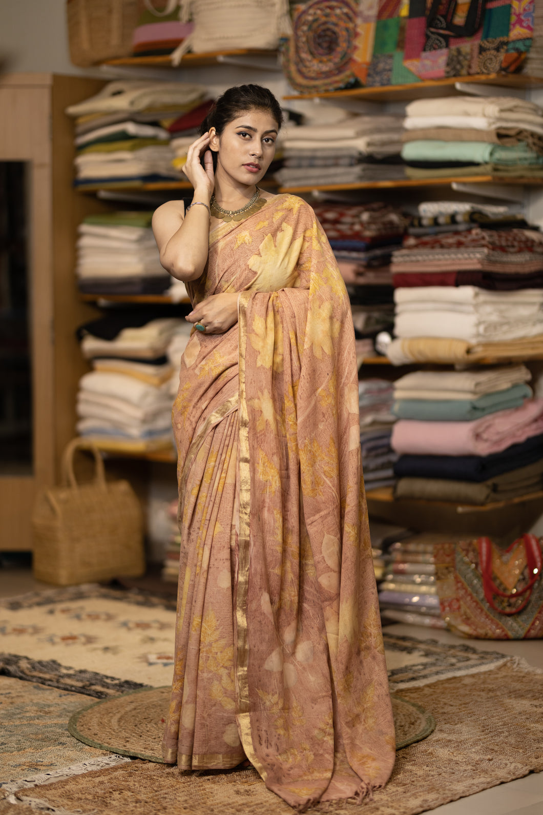 HAND CRAFTED COTTON UTTARA BOTANICAL ECO PRINT