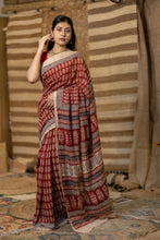 Load image into Gallery viewer, BAGHMATI 03 COTTON HAND BLOCK PRINT SAREE
