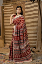Load image into Gallery viewer, BAGHMATI 03 COTTON HAND BLOCK PRINT SAREE
