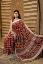 Load image into Gallery viewer, BAGHMATI 03 COTTON HAND BLOCK PRINT SAREE
