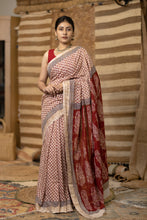 Load image into Gallery viewer, BAGHMATI 04 COTTON HAND BLOCK PRINT SAREE

