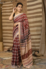 Load image into Gallery viewer, BAGHMATI 07 COTTON HAND BLOCK PRINT SAREE
