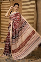 Load image into Gallery viewer, BAGHMATI 07 COTTON HAND BLOCK PRINT SAREE
