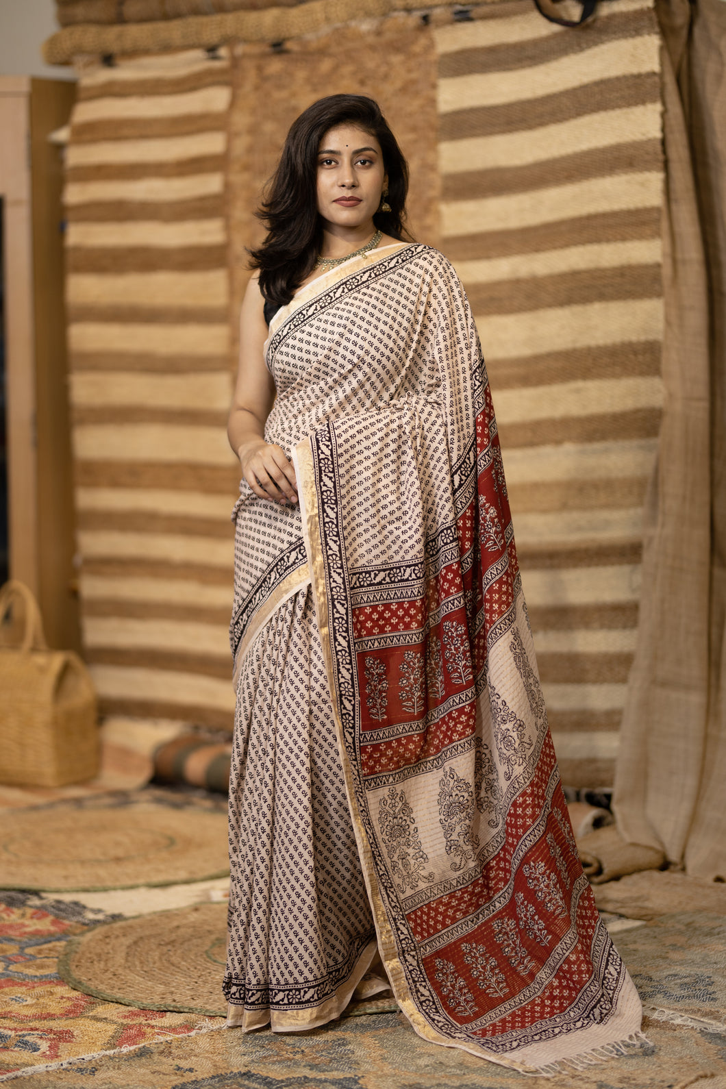 BAGHMATI 10 COTTON HAND BLOCK PRINT SAREE