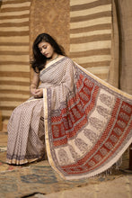 Load image into Gallery viewer, BAGHMATI 10 COTTON HAND BLOCK PRINT SAREE
