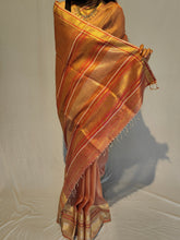 Load image into Gallery viewer, REWA 1 COTTON LINEN ZARI DOBBY HANDWOVEN SAREE
