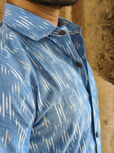 Load image into Gallery viewer, IKAT 02 COTTON SKY BLUE HALF SHIRT
