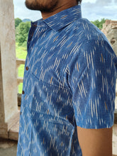 Load image into Gallery viewer, IKAT 02 COTTON SKY BLUE HALF SHIRT
