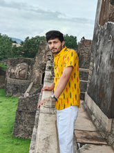 Load image into Gallery viewer, IKAT 06 COTTON YELLOW HALF SHIRT
