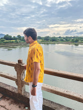 Load image into Gallery viewer, IKAT 08 COTTON YELLOW HALF SHIRT
