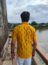 Load image into Gallery viewer, IKAT 08 COTTON YELLOW HALF SHIRT

