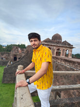 Load image into Gallery viewer, IKAT 08 COTTON YELLOW HALF SHIRT
