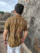 Load image into Gallery viewer, IKAT 10 COTTON MUSTARD HALF SHIRT
