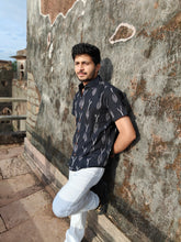 Load image into Gallery viewer, IKAT 11 COTTON GREY HALF SHIRT
