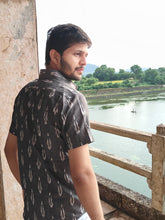 Load image into Gallery viewer, IKAT 12 COTTON PALE GREY HALF SHIRT

