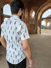Load image into Gallery viewer, IKAT 15 WHITE COTTON BOOTI HALF SHIRT
