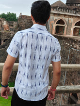 Load image into Gallery viewer, IKAT 17 WHITE COTTON V HALF SHIRT
