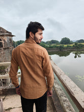 Load image into Gallery viewer, NATURAL BROWN KHADI FULL SHIRT
