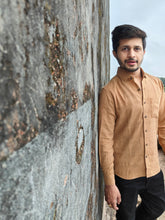 Load image into Gallery viewer, NATURAL BROWN KHADI FULL SHIRT
