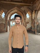 Load image into Gallery viewer, NATURAL BROWN KHADI FULL SHIRT
