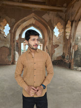 Load image into Gallery viewer, NATURAL BROWN KHADI FULL SHIRT
