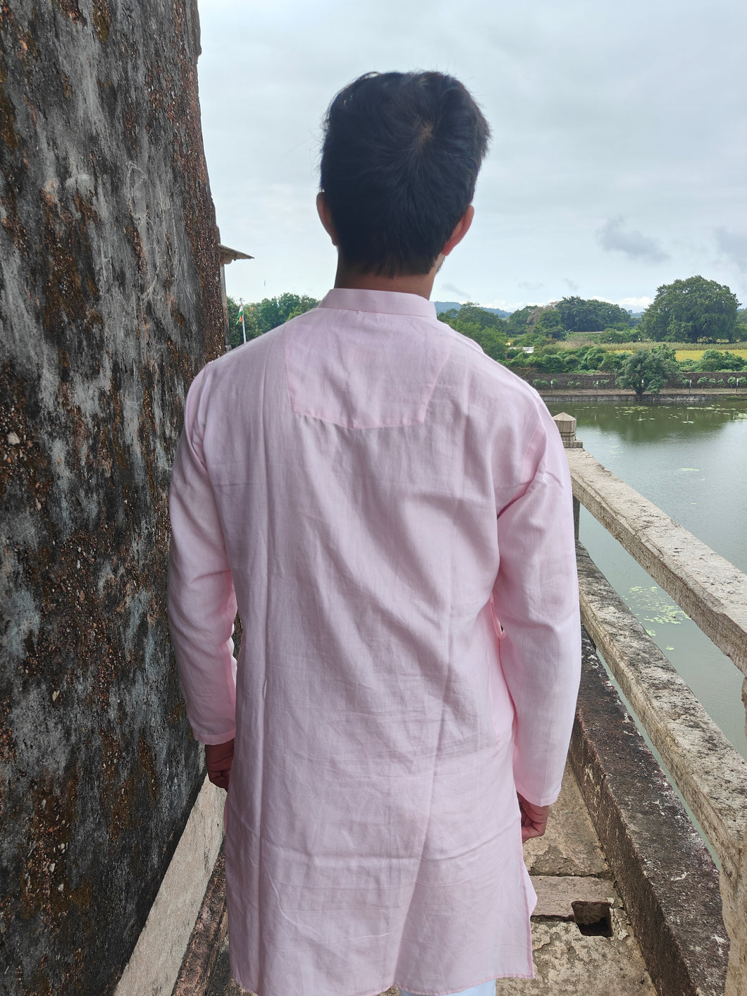 TWIL COTTON BABY PINK LONG KURTA
