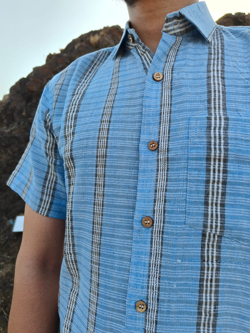 COTTON KHADI  HALF SHIRT