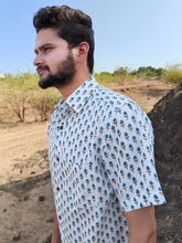 Load image into Gallery viewer, COTTON BLOCK HALF SHIRT
