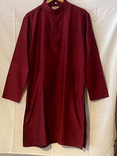 Load image into Gallery viewer, MAROON COTTON LONG KURTA
