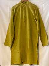 Load image into Gallery viewer, MUSTARD LINEN KURTA
