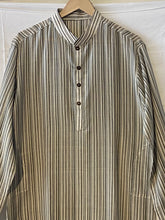Load image into Gallery viewer, LKCK2 BLACK &amp; WHITE COTTON KHADI KURTA
