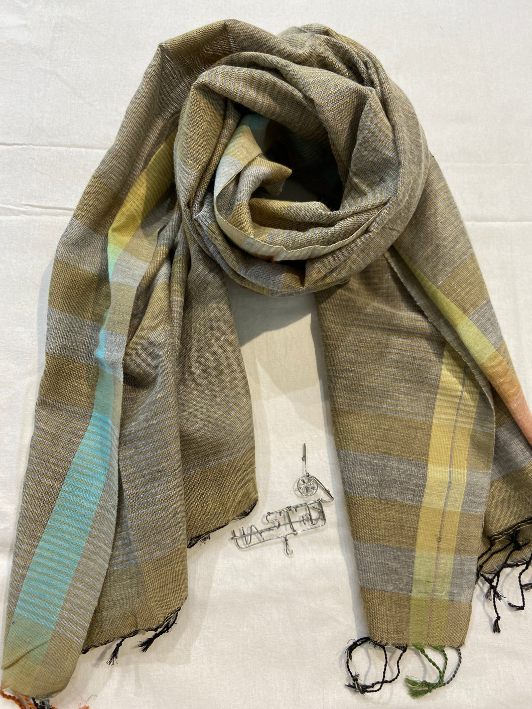 Mustard Zebra Cotton Khadi